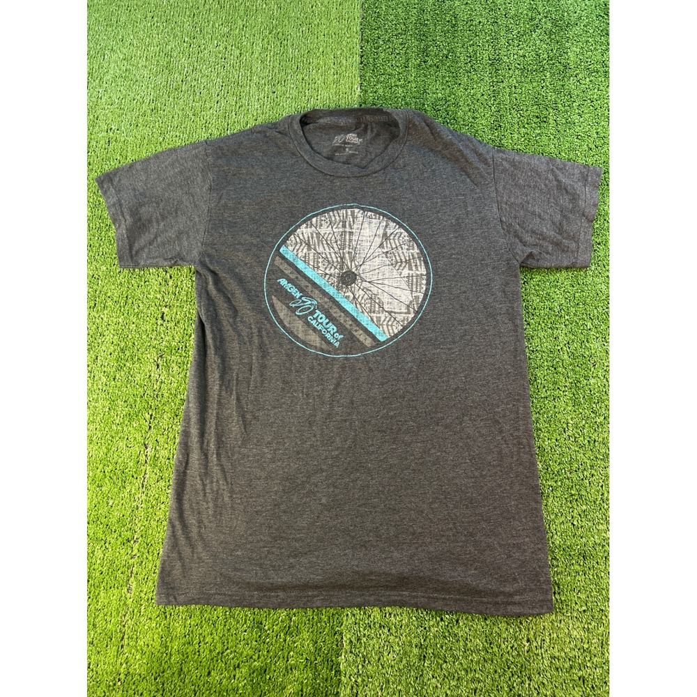Tour‎ of California Bicycle Wheel Graphic T-Shirt Men's Charcoal Gray Tee Small